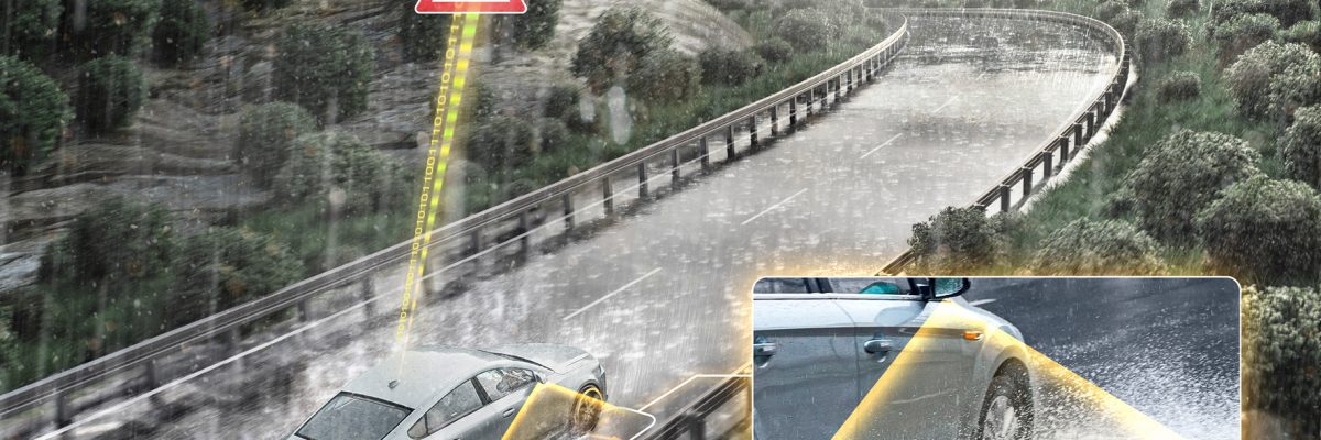 Technologie: Kameras erkennen ein spezifisches Spritz- und Sprühmuster der Reifen, das bereits sehr früh als beginnendes Aquaplaning identifiziert werden kann. © Continental AG /TRDmobil