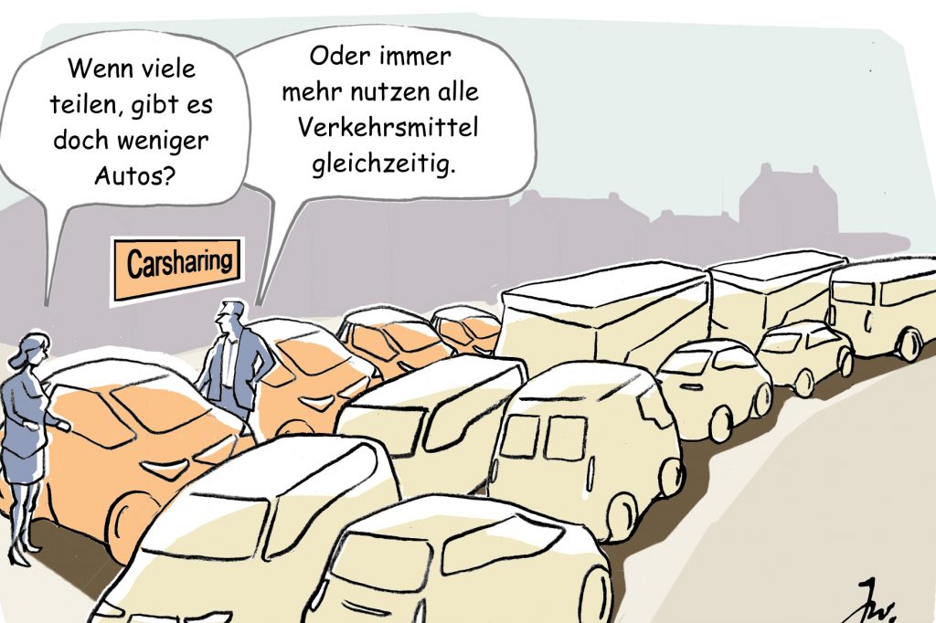 Comic Grafik Verkehrsstau