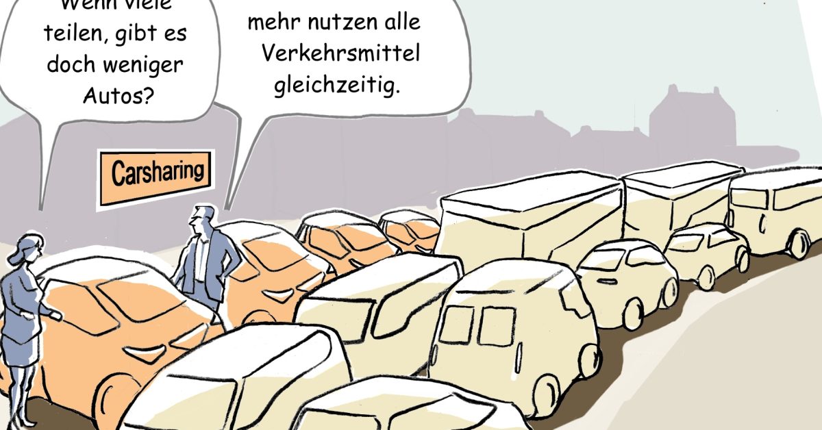 Comic Grafik Verkehrsstau