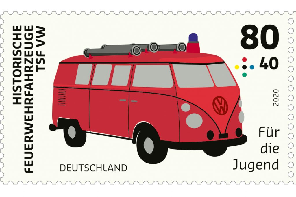 Sondermarke mit Feuerwehrauto