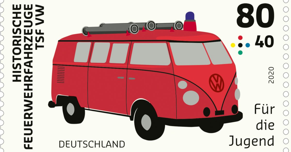 Sondermarke mit Feuerwehrauto