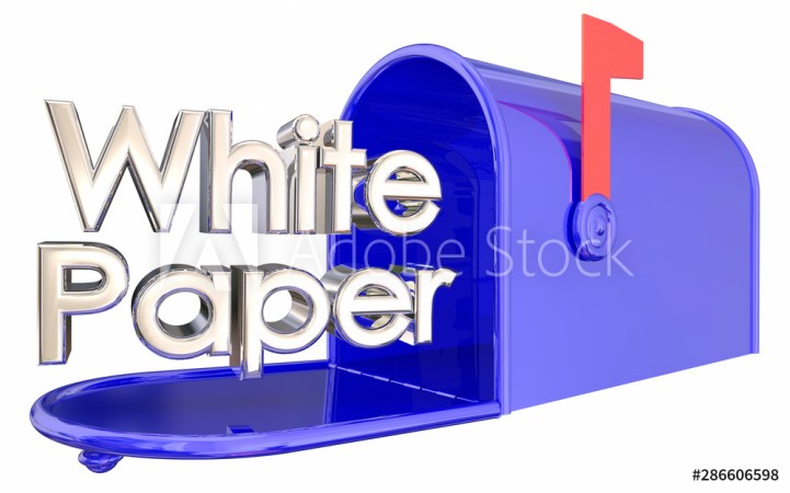 White Paper Research Report Analysis Mailbox 3d Illustration