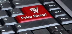 eks62 EnterKeySign - english: keyboard with red key shopping cart - Fake Shop! - Online-Shop - g4819