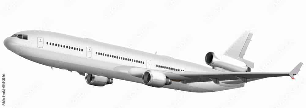 Passagierflugzeug weiss, freigestellt