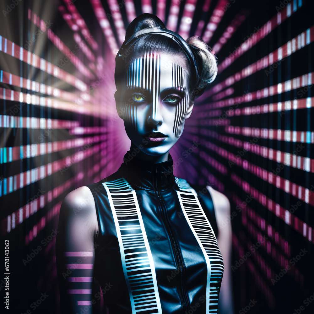 digitale Identität, Konzept: Überwachung, Kontrolle, Gläserner Mensch  , generated image