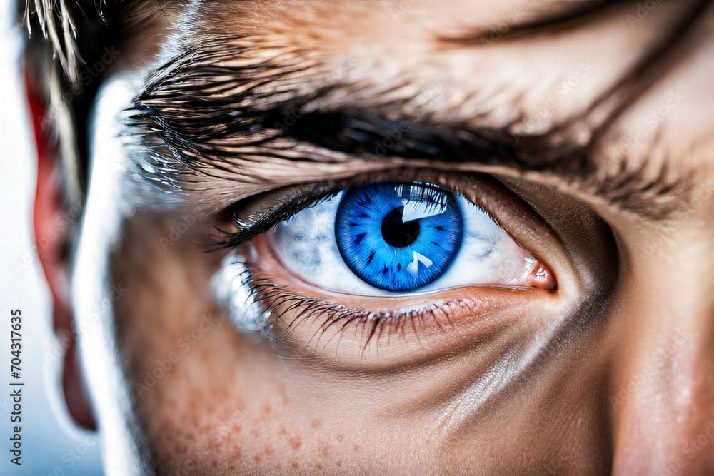 Männliches Auge  grün blau braun close up