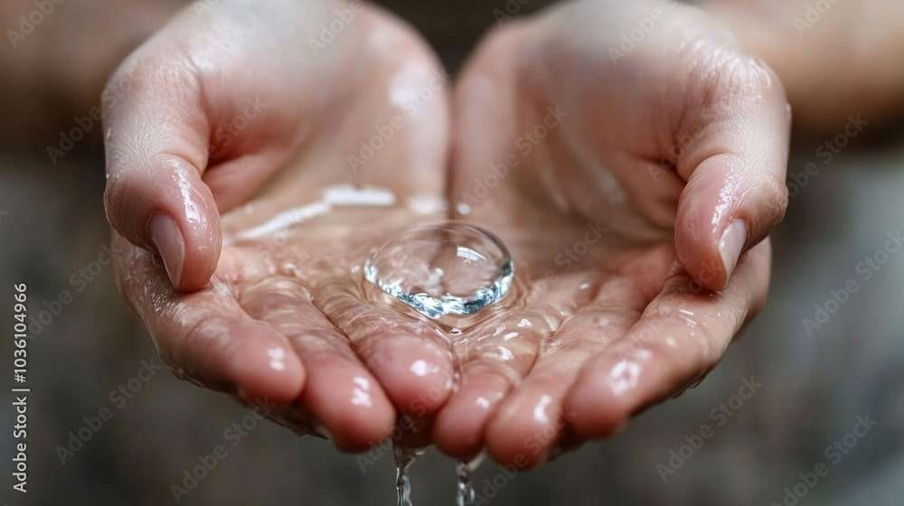 Kampagne zum Weltwassertag: Hände halten Wassertropfen zur Förderung der Nachhaltigkeit