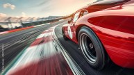 race car speeding on international track thrilling motorsport action photography